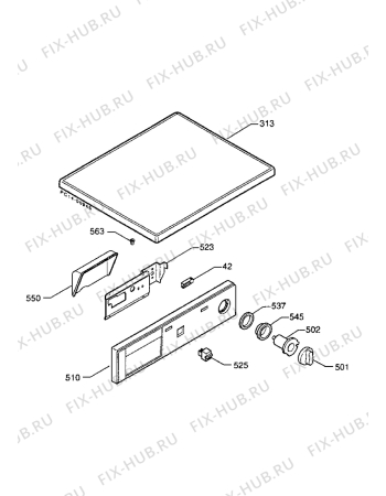 Взрыв-схема комплектующей Zanussi TD501TC - Схема узла Command panel 037